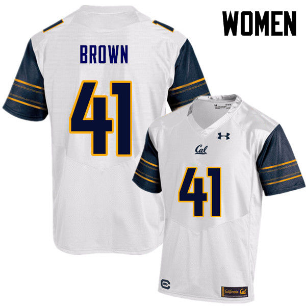 Women #41 Gerran Brown Cal Bears (California Golden Bears College) Football Jerseys Sale-White